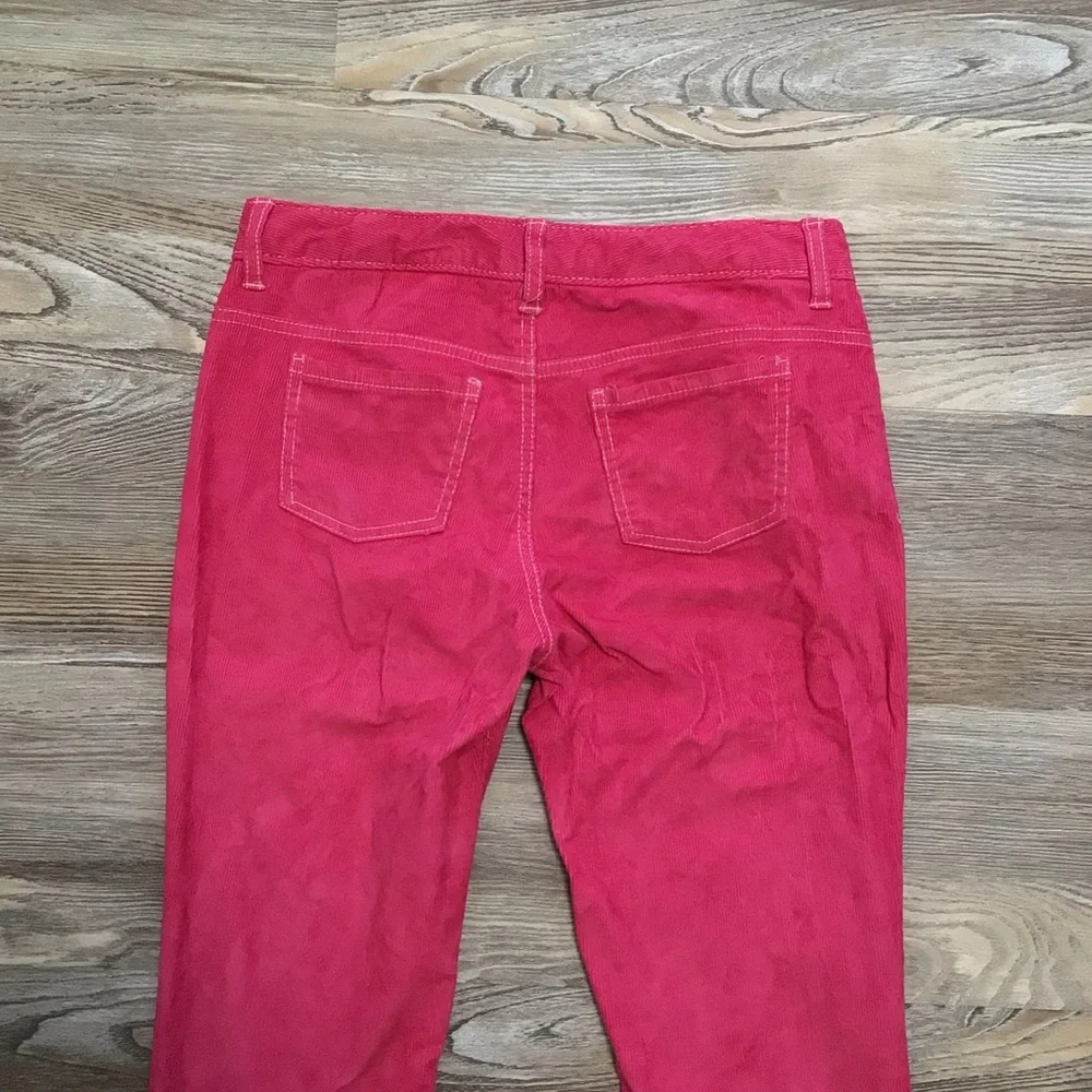 Old Navy Custom Hot Pink Dyed Tapered Leg Corduroy Adjustable Waist Pants 16